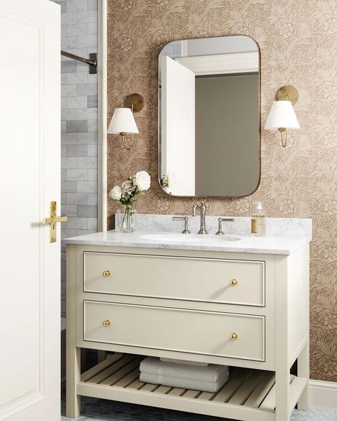 Mcgee Bathroom, Mirror Antique, Metal Bathroom, Stylish Interior Design, Mcgee & Co, Rectangle Mirror, Elegant Bathroom, Accent Mirrors, Antique Mirror