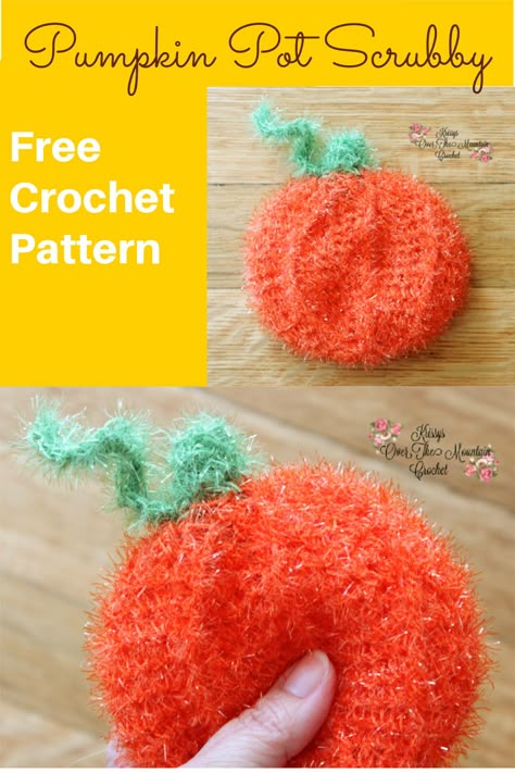 Crochet Pumpkin Scrubbies, Red Heart Scrubby Yarn Crochet Patterns Free, Red Heart Scrubby Yarn Patterns, Pumpkin Scrubbies, Crochet Pot Scrubbies Free Pattern, Crochet Scrubby Pattern Free, Scrubby Yarn Crochet Patterns Free, Kitchen Scrubbies Crochet Pattern Free, Crochet Dish Scrubbies Pattern Free