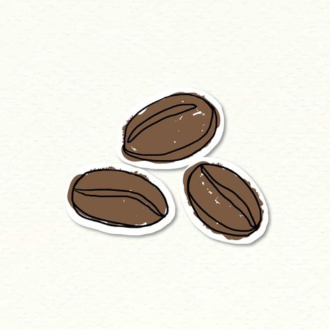 Coffee Bean Sticker, Coffee Beans Aesthetic, Coffee Stickers Aesthetic, Coffee Stickers Printable, Stickers Cafe, Cafe Stickers, Chocolate Sticker, Stickers Notes, Coffee Sticker Design