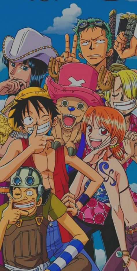 Straw Hats Crew Wallpapers, One Piece Wallpaper Strawhat Crew, Straw Hat Crew Wallpaper, One Piece Crew Wallpapers, Straw Hat Pirates Wallpaper, Luffy Crew, Luffy's Crew, One Piece Painting, One Piece Season 1