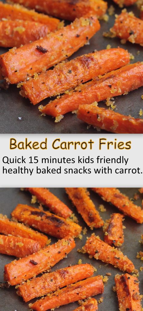 Healthy Baked Snacks, Carrot Fries Baked, Healthy Snacks To Buy, Carrot Fries, Baked Carrots, Healthy Baked, No Bake Snacks, Healthy Snacks Easy, Evening Snacks