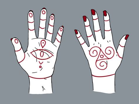 Cultist Character Design, Necromancer Tattoo, Tf2 Oc, Wizard Oc, D Tattoo, Red Tattoos, Character Design References, Tattoo Fonts, Design Reference