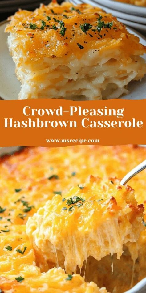 This Cracker Barrel Hashbrown Casserole Recipe is a true crowd-pleaser! Cheesy, savory, and oh-so-easy to make. Cracker Barrel Cheesy Potatoes, Cracker Barrel Potatoes, Easy Hashbrown Recipes, Cracker Barrel Hashbrown, Baked Hashbrowns, Hashbrown Casserole Easy, Cracker Barrel Hashbrown Casserole, Ms Recipes, Hashbrown Casserole Recipe