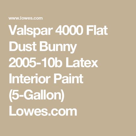 Valspar 4000 Flat Dust Bunny 2005-10b Latex Interior Paint (5-Gallon) Lowes.com Dust Bunny, Dust Bunnies, Color Dust, Paint Colors For Home, Interior Paint, House Colors, Paint Colors, Paint, Color