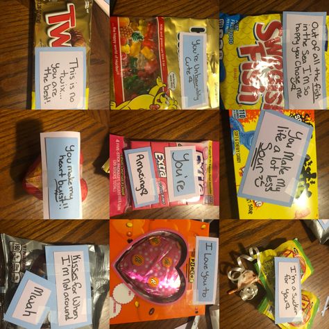 Candy Jokes Gift Ideas, Valentines Gift Candy, Corny Valentines, Valentines Puns, Joke Gifts, Candy Ideas, Creative Gifts For Boyfriend, Sour Candy, Food Out