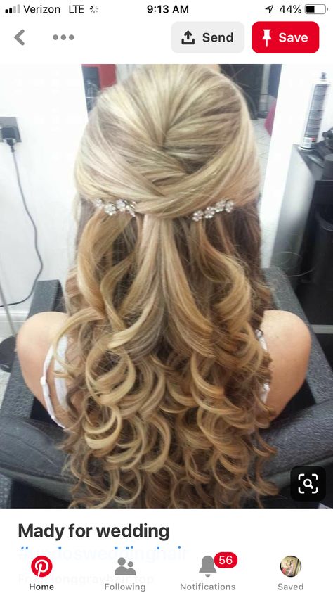 Wedding Hair Half, Mother Of The Bride Hair, Simple Wedding Hairstyles, Elegant Wedding Hair, Wedding Hair Down, Wedding Hairstyles Updo, Half Up Half Down Hair, Half Up Hair, Wedding Hair And Makeup