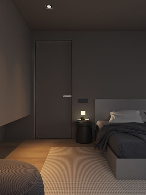 ZRA3 :: Behance Modern Simple House Interior, Night Room Aesthetic, Grey Room Aesthetic, Grey Bedrooms, Z Design, Modern Small House Design, Luxury Modern Homes, Dance Women, Yoga Tights