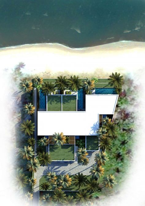 Private Beach Villas Offer Spectacular Ocean Views and Luxurious Interiors Budget Design, Villa Plan, Modern Beach House, Beach House Design, Luxury Retreats, Beach Villa, Sea View, Villa Design, Architecture Project