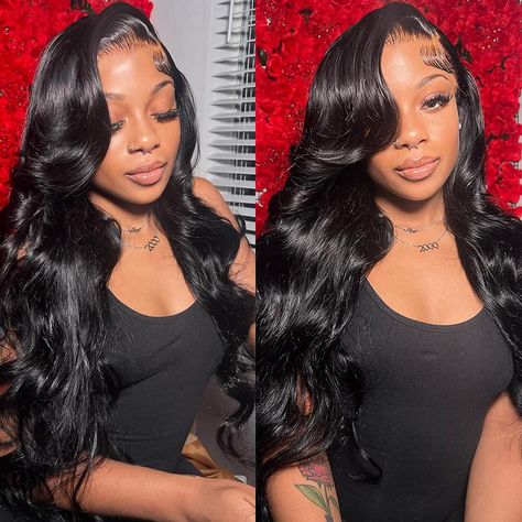 PRICES MAY VARY. 13x6 Body Wave Lace Front Wigs Human Hair: 13x6 hd lace front wigs human hair, unprocessed brazilian human hair wigs, pre plucked with baby hair for black women, bouncy and healthy. 200% Density Frontal Wigs Human Hair: 200 density hd lace front wigs human hair, soft and thick, natural hairline and real looking. 10A grade high quality, any hairstyles can be made as you like: 13x6 lace front wigs human hair, can be curled and straighted, dyed and restyled, comfortable and gorgeou Overnight Hairstyles, Long Human Hair Wigs, Virgin Hair Wigs, Remy Human Hair Wigs, 100 Human Hair Wigs, Human Wigs, Lace Front Human Hair, Body Wave Wig, Body Wave Hair