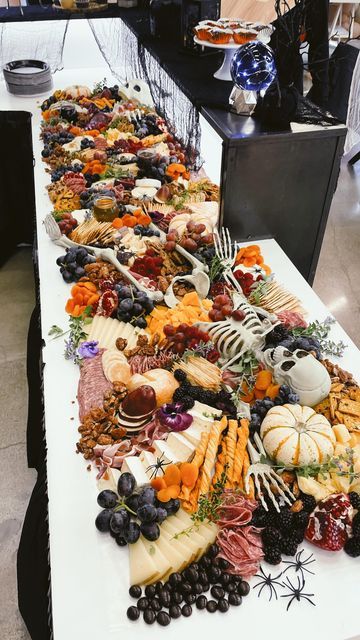 Halloween Charcuterie Grazing Table, Candy Halloween Board, Large Halloween Charcuterie Board, Halloween Party Grazing Table, Skeleton Grazing Table, Charcuterie Table Halloween, Spooky Grazing Table, Spookuterie Board, Addams Family Charcuterie Board