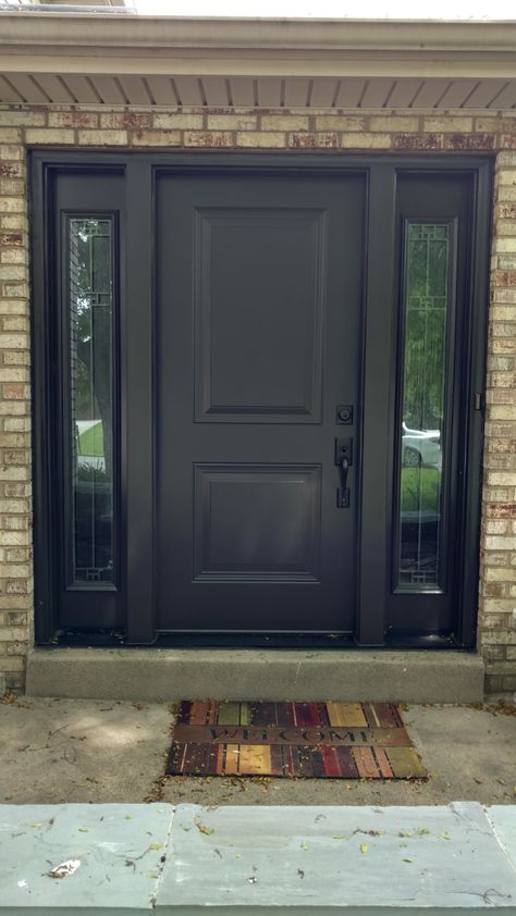 image Provia Doors, Unique Front Door, Front Door Security, Door With Sidelights, Front Door Ideas, Unique Front Doors, Front Door Inspiration, Rustic Front Door, Best Front Doors