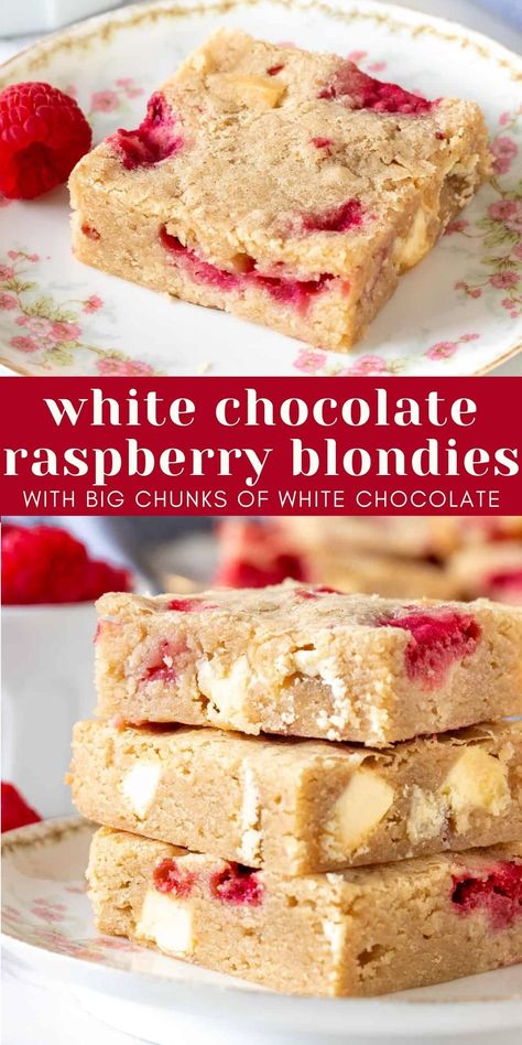 Valentines Day Blondies, White Chocolate Raspberry Brownies, Raspberry White Chocolate Bars, White Chocolate Raspberry Recipes, White Chocolate Raspberry Blondies, White Chocolate Raspberry Bars, White Chocolate Raspberry Desserts, Valentines Blondies, Recipes With White Chocolate