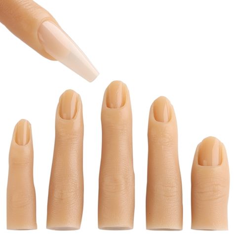 PRICES MAY VARY. 【Package】You will receive 5pcs fake finger for nail art practice,96pcs false nail tips. The fake finger is imitating human fingers without the hand palm part,which will help to make your nail art training more flexible. 【Soft Material】The fake fingers are made of soft silicone,which is very similar to real fingers and no easy to break. They can be washed and reuse again if they get dirty. 【Insert-able Nail Bed】You can directly insert the false nail tips into the fake nail beds. Nail Practice Hand, Natural Color Nails, Nail Training, Human Finger, Nail Practice, Hand Palm, Acrylic Nail Kit, Nail Bed, Fake Nail