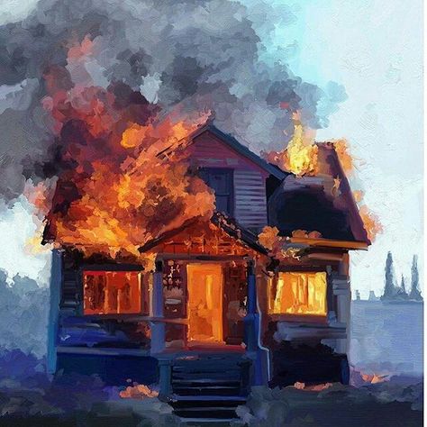 House On Fire, Burning House, Master Paintings, Arte Sketchbook, Arte Inspo, A Level Art, Ap Art, Sketchbook Inspiration, 판타지 아트