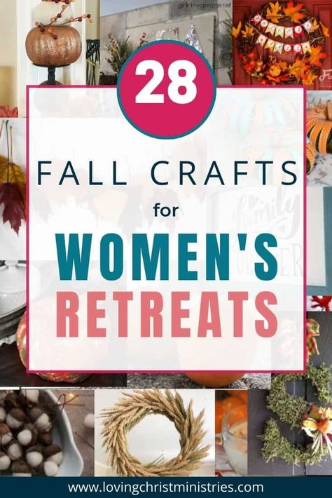 Any one of these fall crafts for women’s retreats will brighten your event and provide a meaningful take-away for retreat participant. #fallcrafts #womensministry #simplecrafts #retreatresources Simple Crafts For Womens Retreat, Inspirational Crafts For Women, Easy Group Fall Crafts For Women, Inexpensive Crafts For Women, Bible Study Gifts For Women Small Groups Diy, Retreat Crafts For Women, Simple Group Crafts For Women, Womens Retreat Crafts, Fall Retreat Ideas