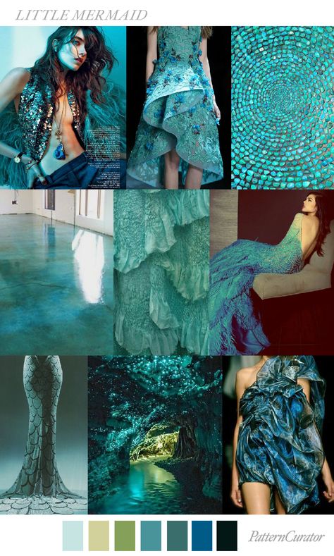 LITTLE MERMAID by PatternCurator More Color Collage, Mood Board Fashion, A Collage, Trend Forecasting, Fashion 2018, Pantone Color, Mode Inspiration, Little Mermaid, Fashion Colours