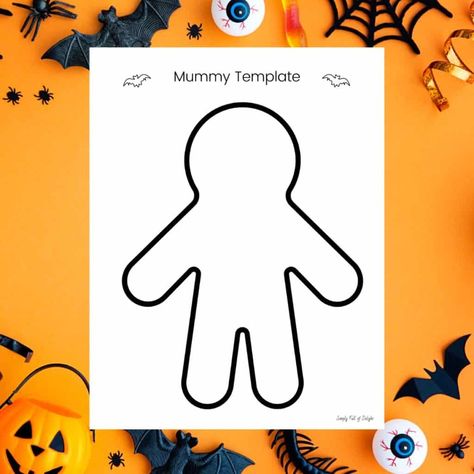 Mummy Marble Painting, Mummy Template Free Printable, Mummy Crafts Preschool, Mummy Template, Mummy Craft, Craft For Halloween, Mummy Crafts, Marble Paint, Halloween Mummy