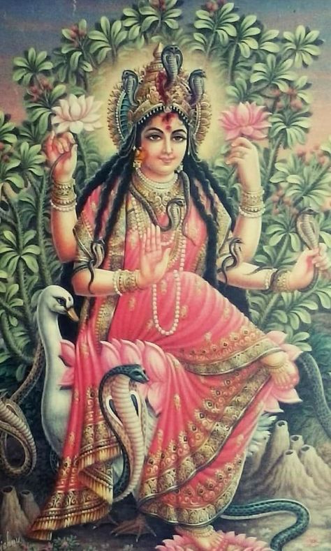 🐍 Maa Manasa Devi 🐍 Manasa Devi Images, Manasa Devi Goddesses, Skandmata Devi, Kusmanda Maa, Maa Manasa, Manasa Devi, Mansa Devi, Goddess Kali Images, Buddha Drawing