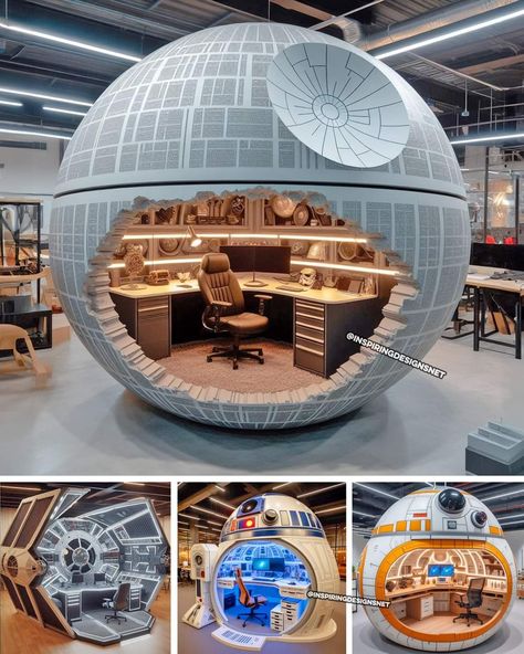 Star Wars Nerd Room, Offices Designs, Art Nouveau Bedroom, Star Wars Room Decor, Productive Home Office, Dream House Aesthetic, Office Design Home, Home Office Designs, Office Ideas Home