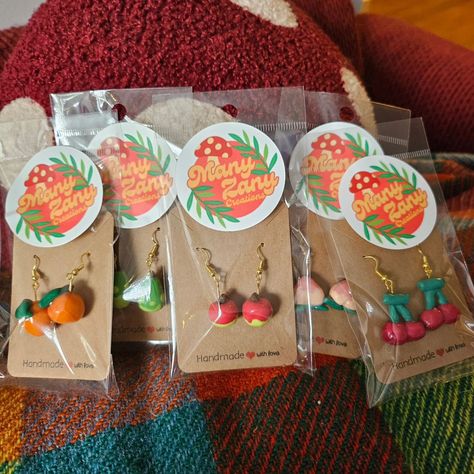 Animal Crossing Fruit Earrings #handmadejewelry #etsy #animalcrossingnewhorizons #animalcrossing Animal Crossing Earrings, Animal Crossing Fruit, Fruit Earrings, Pottery Crafts, Animal Crossing, Handmade Jewelry, Fruit, Animals, Quick Saves