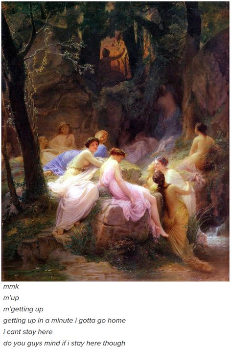 We're not 100% sure who came up with these captions for these paintings featuring women looking beyond annoyed/bored, but we are forever grateful for their existence. #art #funnyart #women #funnywomen #paintings #captions #lol #funnycaptions Delphin Enjolras, Istoria Artei, Greek Myths, Western Art, Gods And Goddesses, Ancient Greece, Greek Mythology, In The Woods, Pretty Art