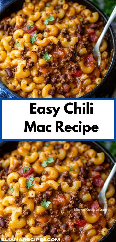 Searching for dinner ideas easy? This Easy Chili Mac Recipe is the perfect choice! It’s one of the top chili recipes for quick meals, especially if you love chili recipes crockpot or need dinner recipes for family. Chili Meals, Easy Chili Mac Recipe, Chili Mac Recipe Easy, Easy Chili Mac, Chili Mac Recipe, Quick Family Dinners, Chili Mac And Cheese, Hearty Chili, Best Chili Recipe