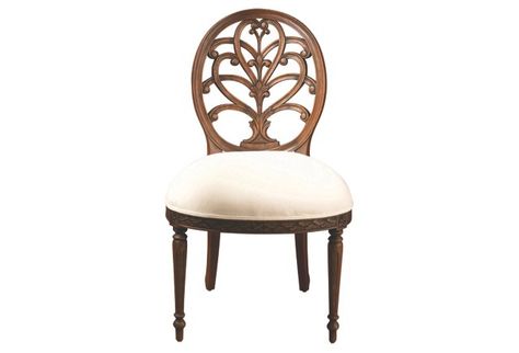 Adelaide Side Chair, Ivory/Walnut Baroque Chair, Parlor Chair, Walnut Chair, Wicker Dining Chairs, Chair White, Atlanta Homes, Seat Design, Soft Seating, Chic Furniture