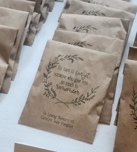 Funeral Favors, Celebration of Life Favors, Memorial Favors, Memorial Gift Bags, Memorial Service, RUSH Option - Etsy Bridal Shower Snacks, Wedding Snack Bags, Celebration Of Life Favors, Cookie Donut, Memorial Favors, Coffee Favors, Wedding Snacks, Celebrate Life, Bird Seed