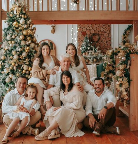 Family Xmas Photoshoot, Family Pictures Fireplace, Kardashian Family Photoshoot, Family Portrait Poses For 7, Christmas Family Photo Poses, Family Christmas Photos Studio, Elegant Family Christmas Photos, Fireplace Family Photoshoot, Extended Family Christmas Pictures