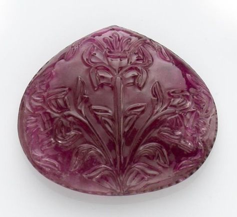 Gem Carving, Carved Gemstones, Silicate Minerals, Rubellite Tourmaline, Pretty Rocks, Lotus Blossom, Lotus Flowers, Minerals And Gemstones, Gems And Minerals