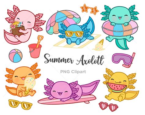 Axolotl Art Project, Axolotl Illustration, Kawaii Axolotl, Axolotl Cute, Cute Axolotl, Printable Colouring, Recycled Cards, Art N Craft, Create T Shirt