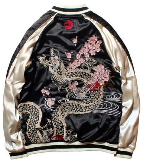 Dragon Totem, Baseball Jacket Women, Sukajan Jacket, Float Dress, Dragons Clothes, Chic Autumn, Fringe Leather Jacket, Korean Streetwear, Womens Coats