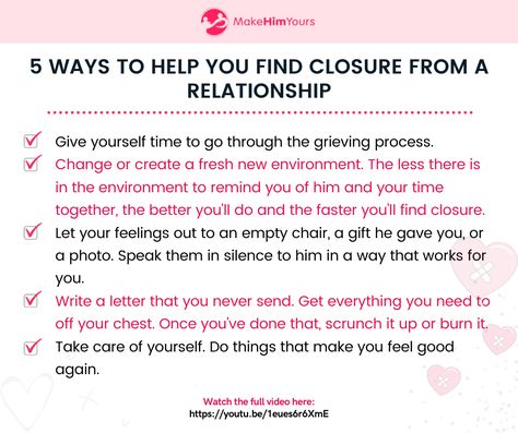 Finding closure after a relationship or breakup isn’t easy – but it’s so important to take care of yourself and eventually get back on the horse to love again. The question is – how do you do it? Here are 5 powerful strategies to get closure after your breakup. How To Get Boyfriend, Post Breakup, Get Over Your Ex, Breaking Up With Someone, Breakup Advice, Love Breakup, After A Breakup, Get Her Back, Want You Back