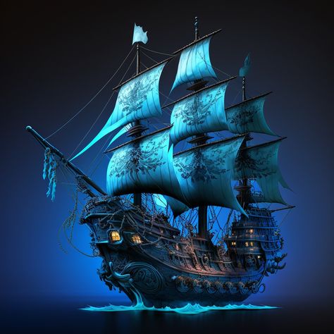 Futuristic Pirate Ship, Fantasy Pirate Ship Design, Fantasy Pirate Ship, Frigate Ship, Pirate Ship Art, Winter Queen, Model Sailing Ships, Pirate Boats, Fantasy Cars