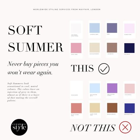 Color Palette Soft Summer, Neutral Summer Color Palette, Soft Summer Color Palette Outfits Style, Soft Summer Outfits Color Palettes, Soft Summer Palette Outfits, Soft Summer Fashion, Color Analysis Summer, Summer Skin Tone, Soft Summer Makeup