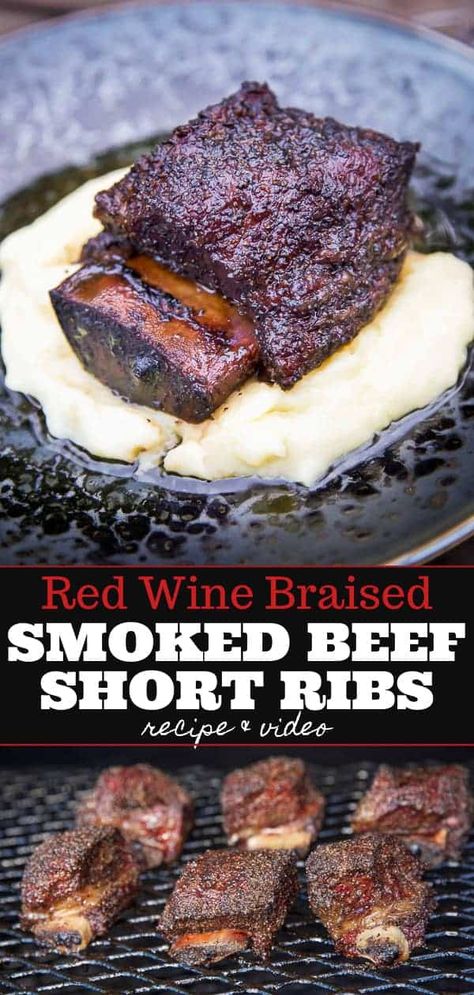 Smoked Beef Short Ribs, Braising Recipes, Smoked Beef Ribs, Beef Short Rib Recipes, Crockpot Recipes Beef Stew, Short Ribs Recipe, Traeger Recipes, Smoked Beef, Crockpot Recipes Beef