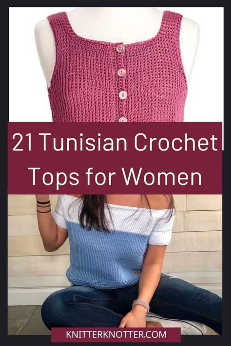 Tunisian crochet offers a delightful twist on classic crochet techniques, creating stunning textures and visual interest.   With our collection of 21 women's clothing patterns, you can explore a  range of garments, from comfy sweaters and chic cardigans to airy tops  and versatile ponchos. Crochet Patterns For Sweaters, Top Patterns For Women, Tunisian Crochet Free, Tunisian Clothes, Crochet Patterns Free Women, Fancy Crochet, Crochet Shawl Patterns, Blouse Tops Designs, Tunisian Crochet Pattern