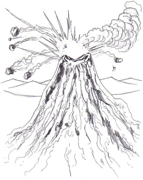 http://waynetully.hubpages.com/hub/Draw-Volcanoes Volcano Drawing, Volcano Projects, Animated Anatomy, Micron Pen Art, Natural Disaster, Cartoon Sketches, Simple Cartoon, Matte Painting, Basic Concepts