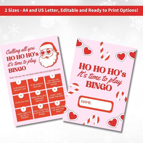 Calling all you HO HO HO'S, it's time for a game of girls night in Christmas Bingo! 🎄🍸🎅 Are you planning your Friendsmas party girls night? Spice up the night with our editable and printable Christmas Bingo game cards! 🌶 Printable games are a quick and affordable way to bring extra cheer to your Christmas party event. Gather the girls, santas favourite Ho's are about to have a girls night in Christmas party to remember! 🎄 Link in bio to get yours! 🎄 #santasfavoriteho #bingo #bingogames ... Girls Night In Christmas, Girls Night Christmas Party, Girls Night Christmas, Christmas Party Event, Friendsmas Party, Girls Night Games, Christmas Sleepover, Christmas Bingo Game, Party Girls Night