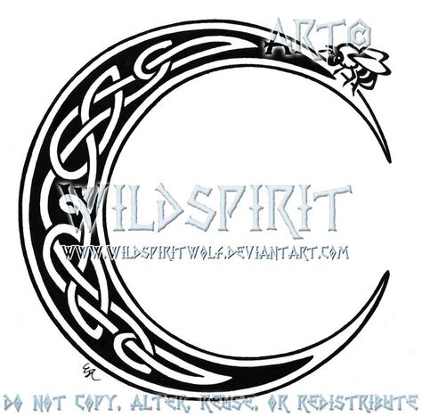 Celtic Moon And Bee Tattoo by WildSpiritWolf.deviantart.com on @deviantART Celtic Knot Tutorial, Celtic Cats, Celtic Knotwork Design, Celtic Moon, Crescent Moon Tattoo, Celtic Tattoo, Moon Tattoo Designs, Celtic Patterns, Drawing Clipart