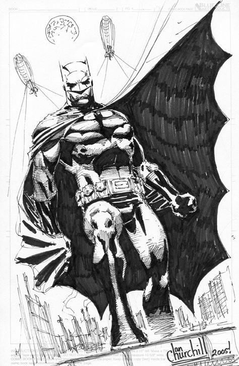 Batman- Ian Churchill Comic Art Jim Lee Batman, Batman Art Drawing, Jim Lee Art, Batman Drawing, Black And White Comics, Univers Dc, Batman Artwork, Batman And Catwoman, Jim Lee