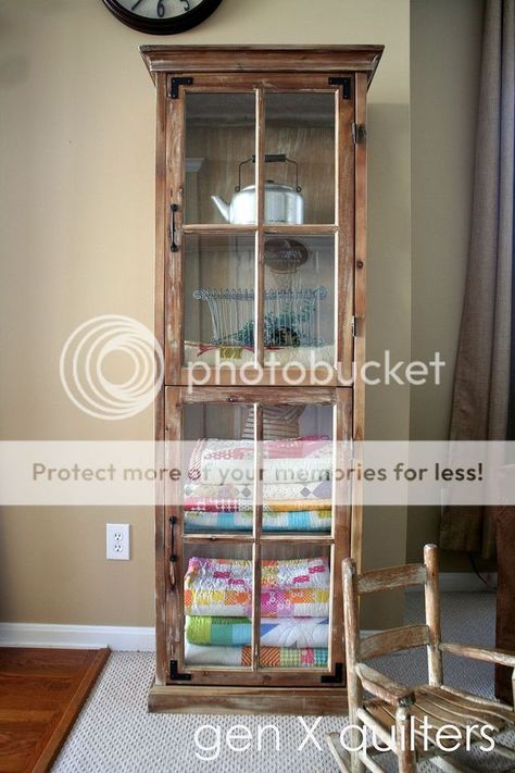 Quilt Storage Ideas | Blog - AnneMarie Chany | Bloglovin’ Quilt Cabinet Display Storage Ideas, Quilt Cabinet Display, Quilt Storage Ideas, Quilt Cabinet, Quilt Ladder, Knock On Wood, Cabinet Display, Quilt Rack, Quilt Storage