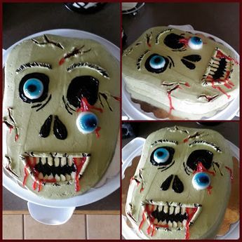 Red Velvet Recipe, Halloween Desserts Scary, Zombie Birthday Cakes, Cake For His Birthday, Almond Buttercream, Halloween Tea Party, Zombie Cake, Zombie Birthday Parties, Red Velvet Recipes