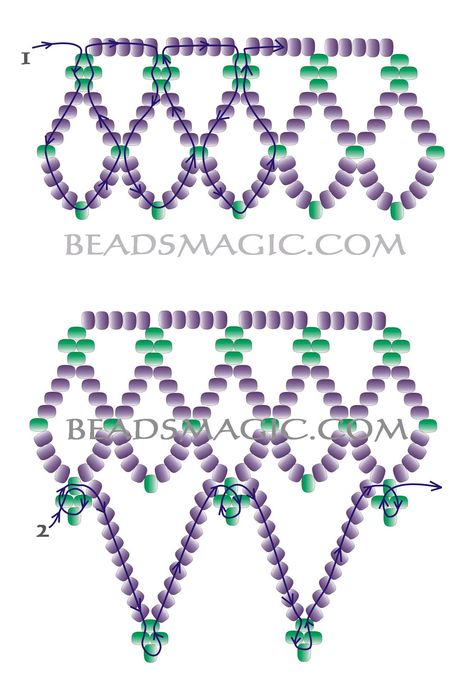 free-beading-pattern-1 Seed Bead Patterns Free, Anting Manik, Beaded Ornament Covers, Bracelets Beads, Beaded Necklace Patterns, Beading Netting, Beading Patterns Free, Bead Embroidery Patterns, Seed Bead Patterns