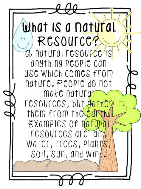 Natural Resources | First Grade Wow | Bloglovin’ Natural Resources Anchor Chart, Natural Resources Lesson, Natural Resources Activities, Science Anchor Charts, Classroom Lesson Plans, Teaching Geography, 1st Grade Science, First Grade Science, Third Grade Science