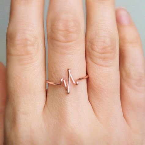 Heartbeat Ring, Heart Beat Ring, Rings Green, Micro Pave Ring, Ring Rosegold, Engagement Ring Rose Gold, Gold Filled Ring, Gold Ring Stack, Pave Ring