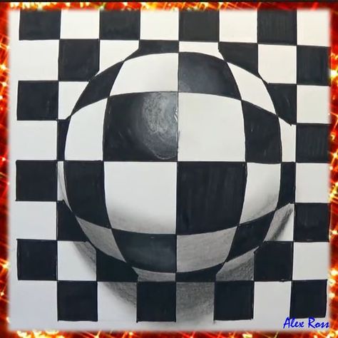 Optical Illusions To Draw, Illusions To Draw, 3d Sphere, Construction Theme Birthday, Construction Theme Birthday Party, Optical Illusion Drawing, Construction Theme Party, Illusion Drawings, Illusions Art