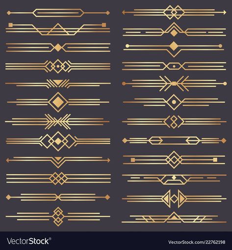 Art Deco Desen, Art Deco Borders, 3d Templates, Art Deco Font, Deco Font, Motif Art Deco, Retro Kunst, Art Deco Illustration, Geometric Vintage