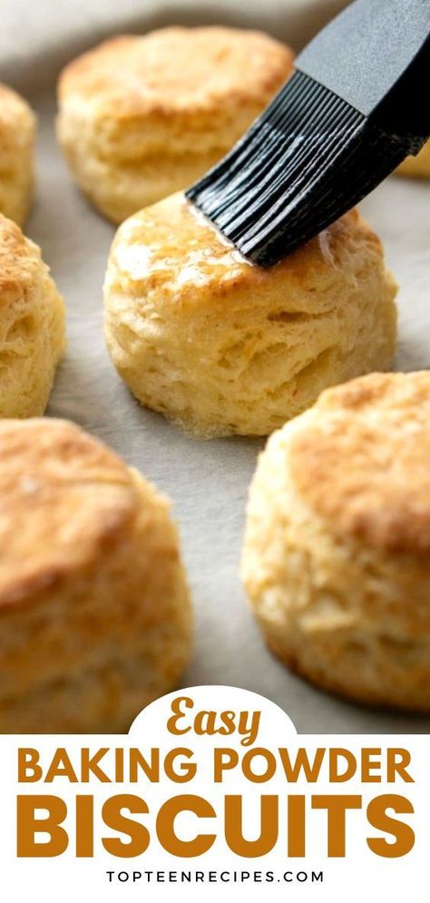 These baking powder biscuits are buttery, soft, and flaky. It is a perfect quick biscuit recipe that you can easily prepare from scratch. Just imagine warm, fresh biscuits served with jam or a drizzle of honey. What can be better? Emergency Biscuit Recipe, Best Baking Powder Biscuits, Homemade Biscuits With All Purpose Flour, Quick Biscuit Recipe All Purpose Flour, Biscuits Without Shortening, Simple Biscuit Recipe 4 Ingredients, Fluffy Baking Powder Biscuits, Old Fashioned Baking Powder Biscuits, Easy Homade Biscuits