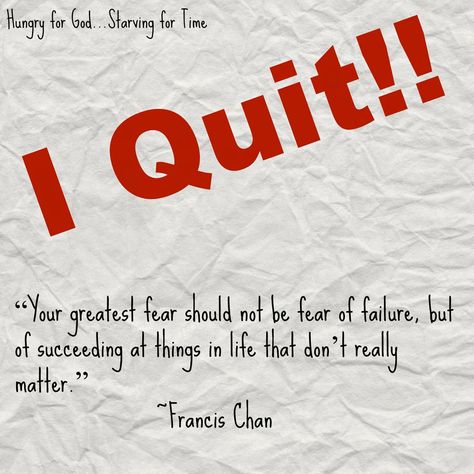 If you’ve served in ministry in any capacity, even if it’s (only) within your own family, you’ve probably reached a point where you felt unappreciated, unsuccessful, or unwanted. If you feel like you want to quit, double click on the image to read this 5-minute devotion. Francis Chan, Faith Encouragement, Don't Quit, I Quit, Faith Inspiration, Making Things, Heart And Soul, Bible Lessons, Christian Faith